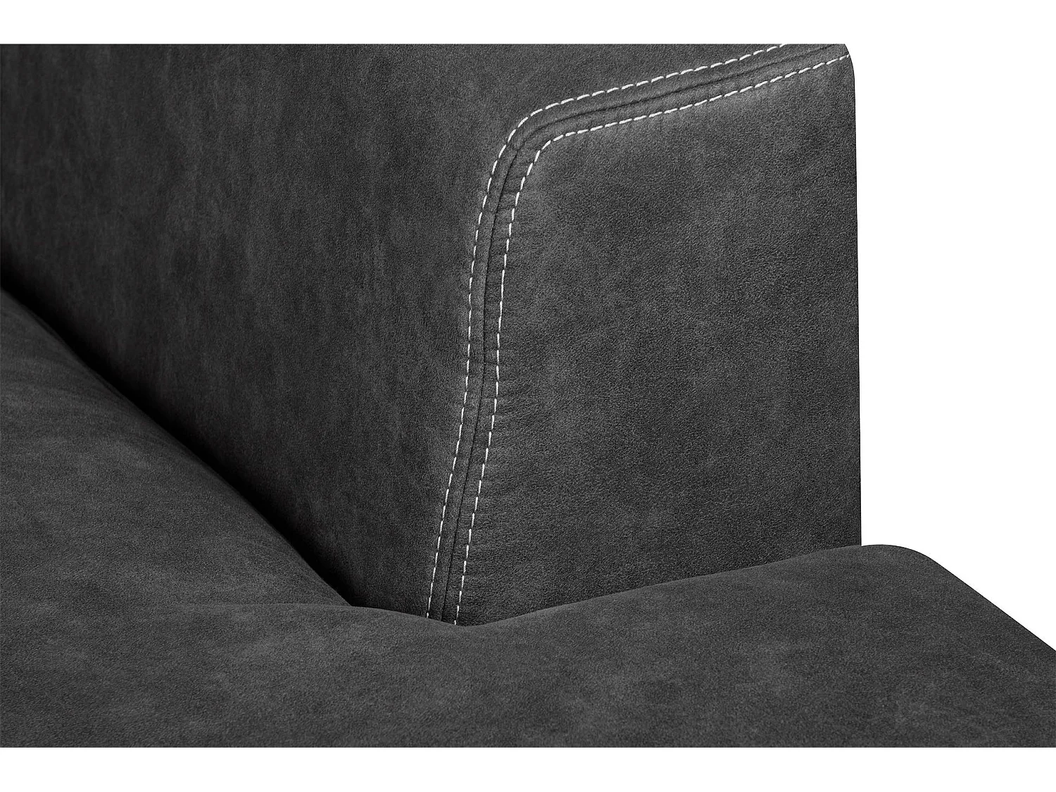 Canapé d'angle moderne et confortable sur pieds métal - 3/4 places - gris foncé - HOLCO