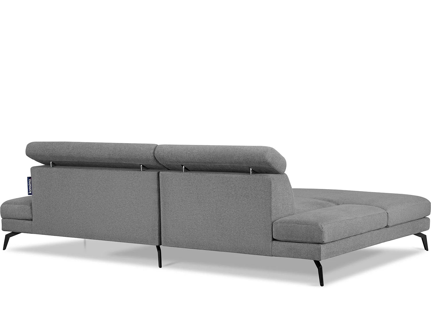 Ecksofa Modern - 4 Sitzer - bewegliche Kopfstütze - grau - RENAR