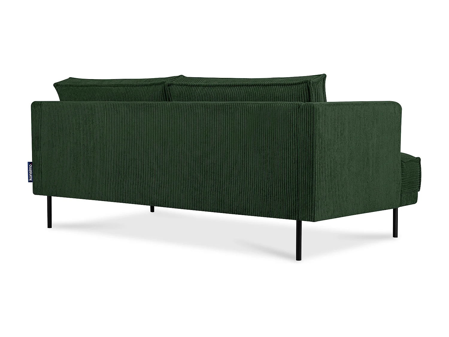 Loftsofa - Metallbeine - 2 Kissen inklusive - Velours - dunkelgrün - GANZO