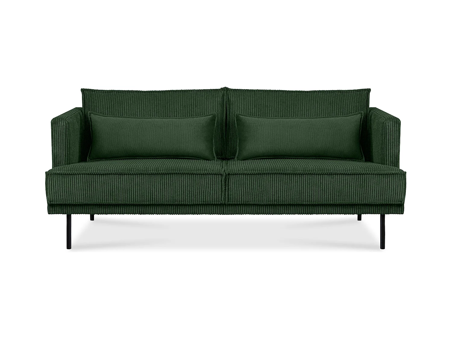 Canapé loft - pieds métal - 2 coussins inclus - velours - vert foncé - GANZO