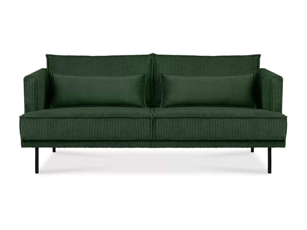 Kauf Unique Loftsofa - Metallbeine - 2 Kissen inklusive - Velours - dunkelgrün - GANZO