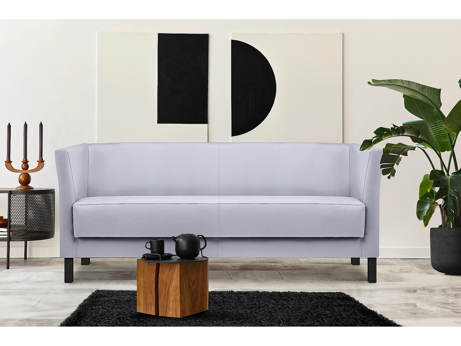 Modernes  Sofa 3 Sitzer aus Kunstleder - grau - ESPECTO