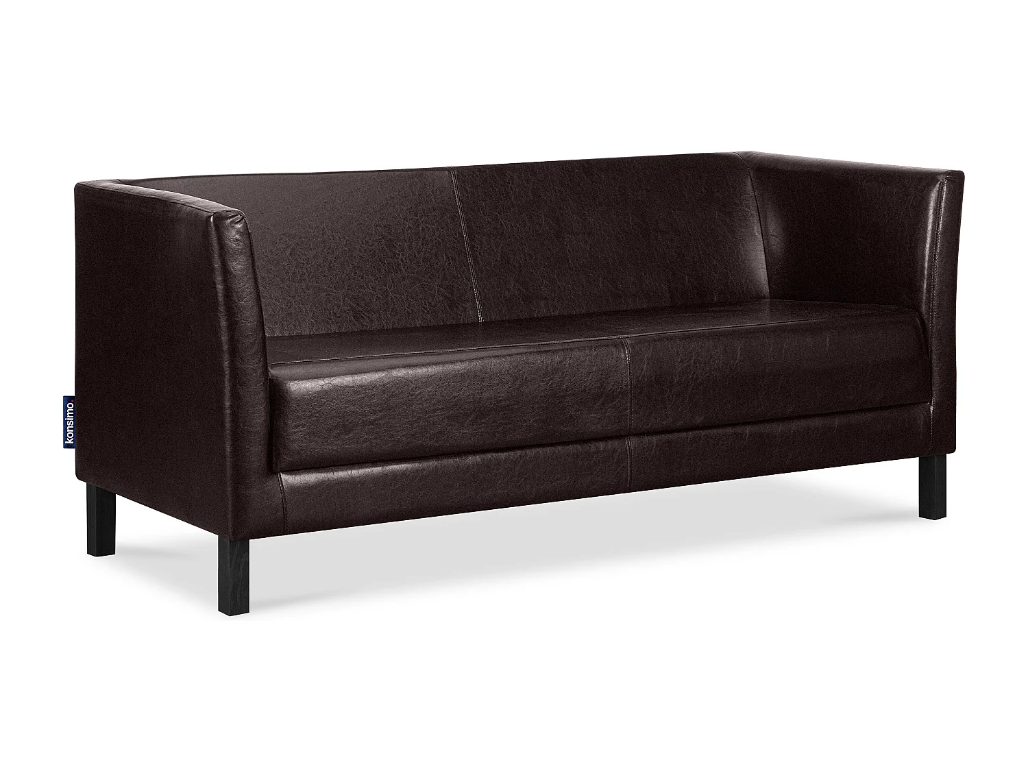 Modernes Sofa 3 Sitzer aus Kunstleder - dunkelbraun - ESPECTO