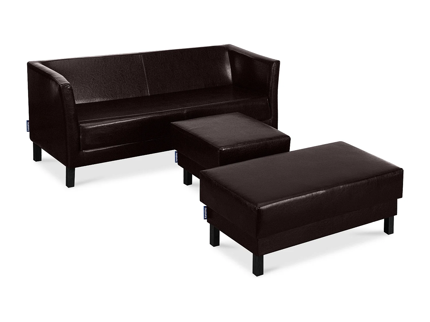 Modernes Sofa 3 Sitzer aus Kunstleder - dunkelbraun - ESPECTO