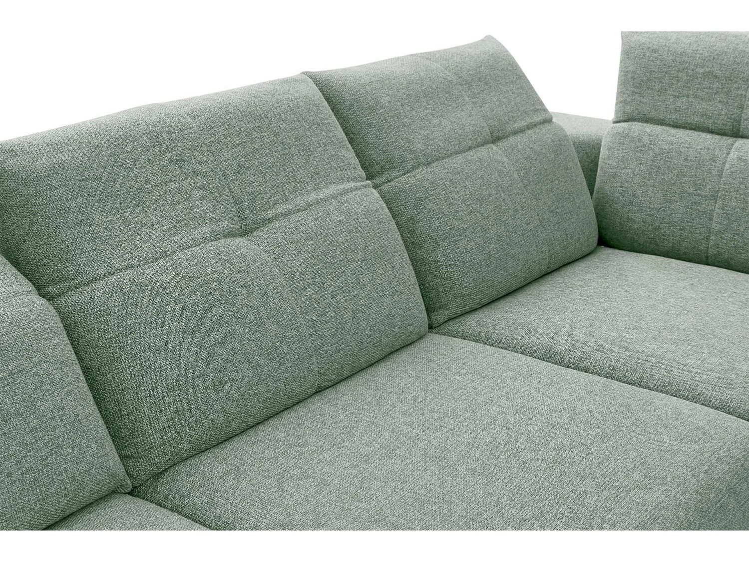 Eckgarnitur 4/5 Sitzer mit elek. Relaxfunktion - grün - DAVIDI