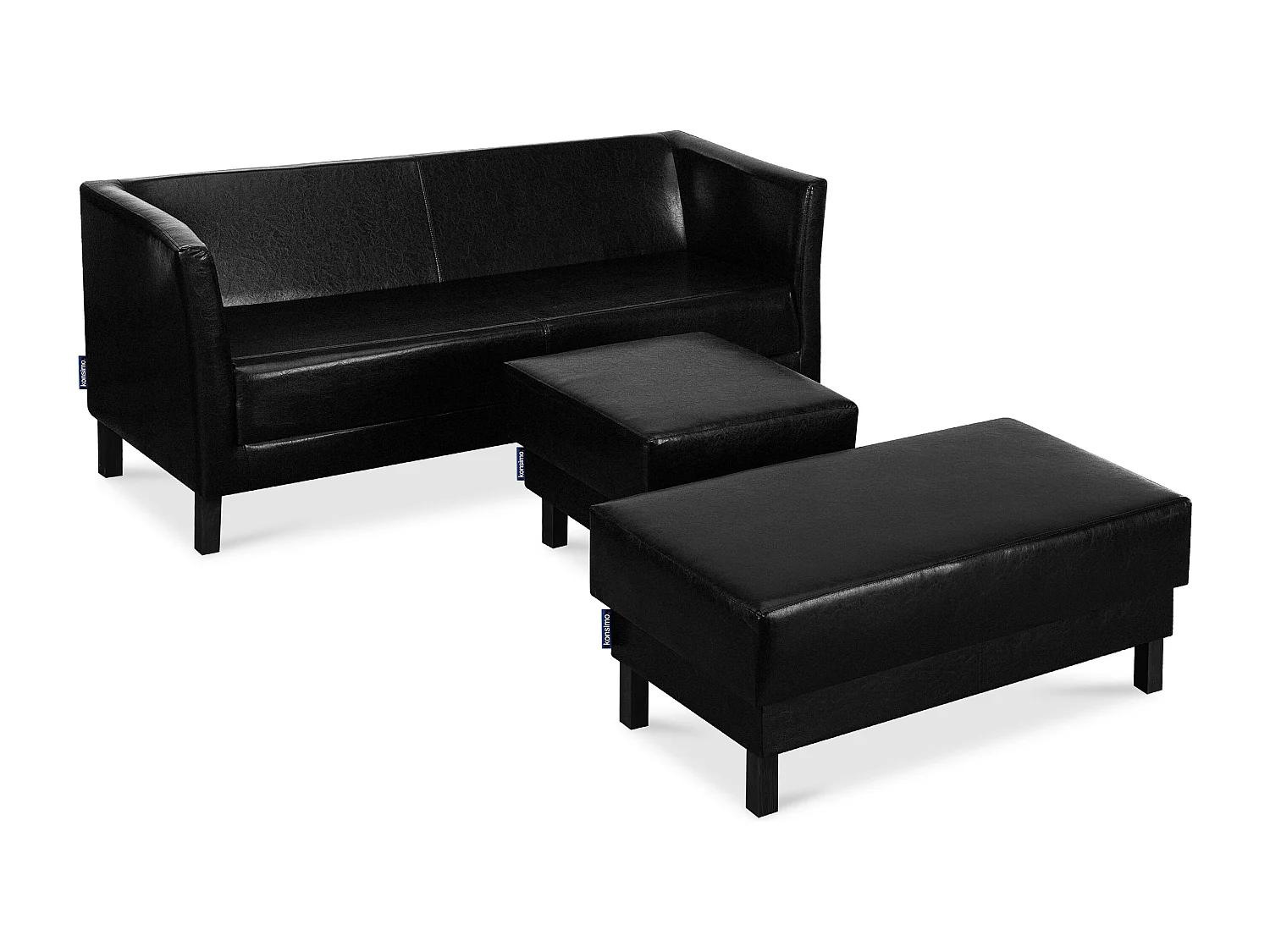 Modernes  Sofa 3 Sitzer aus Kunstleder - schwarz - ESPECTO