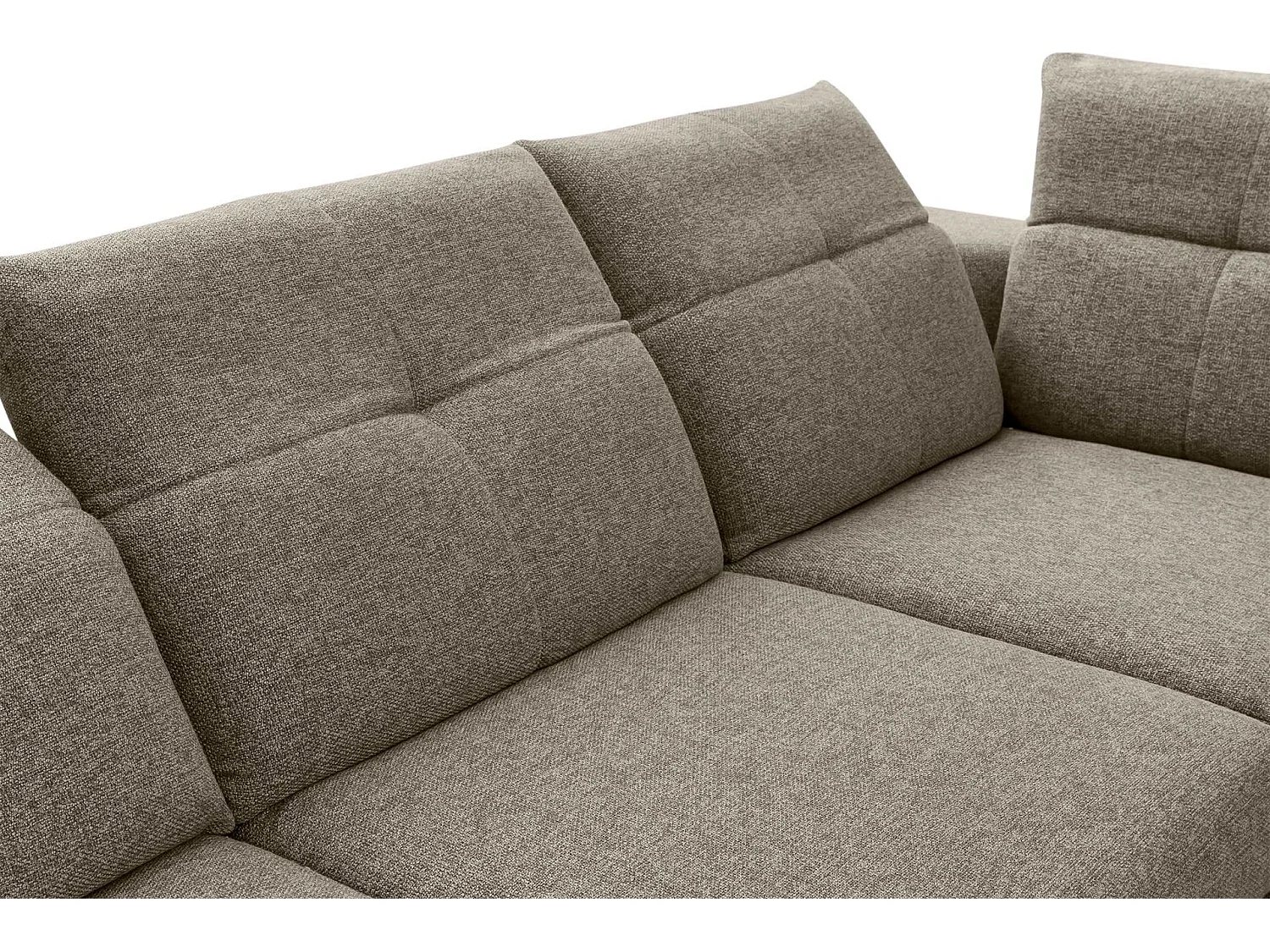 Eckgarnitur 4/5 Sitzer mit elek. Relaxfunktion - Hellbraun - DAVIDI