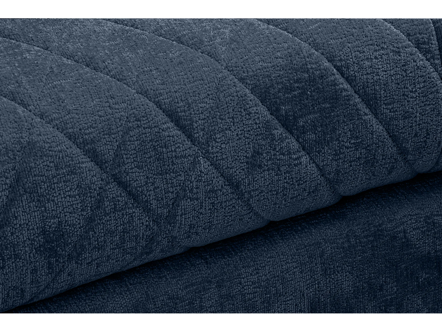 Canapé d'angle confortable 4/5 places gauche avec revêtement chenille - bleu foncé - BRENTIS