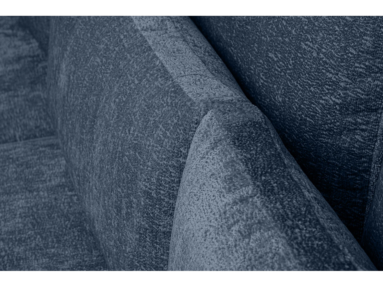 Canapé d'angle confortable 4/5 places gauche avec revêtement chenille - bleu foncé - BRENTIS