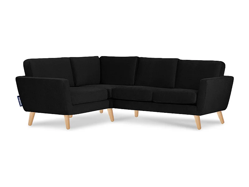 Ecksofa 3/4 Sitzer links - Schwarz - TAGIO