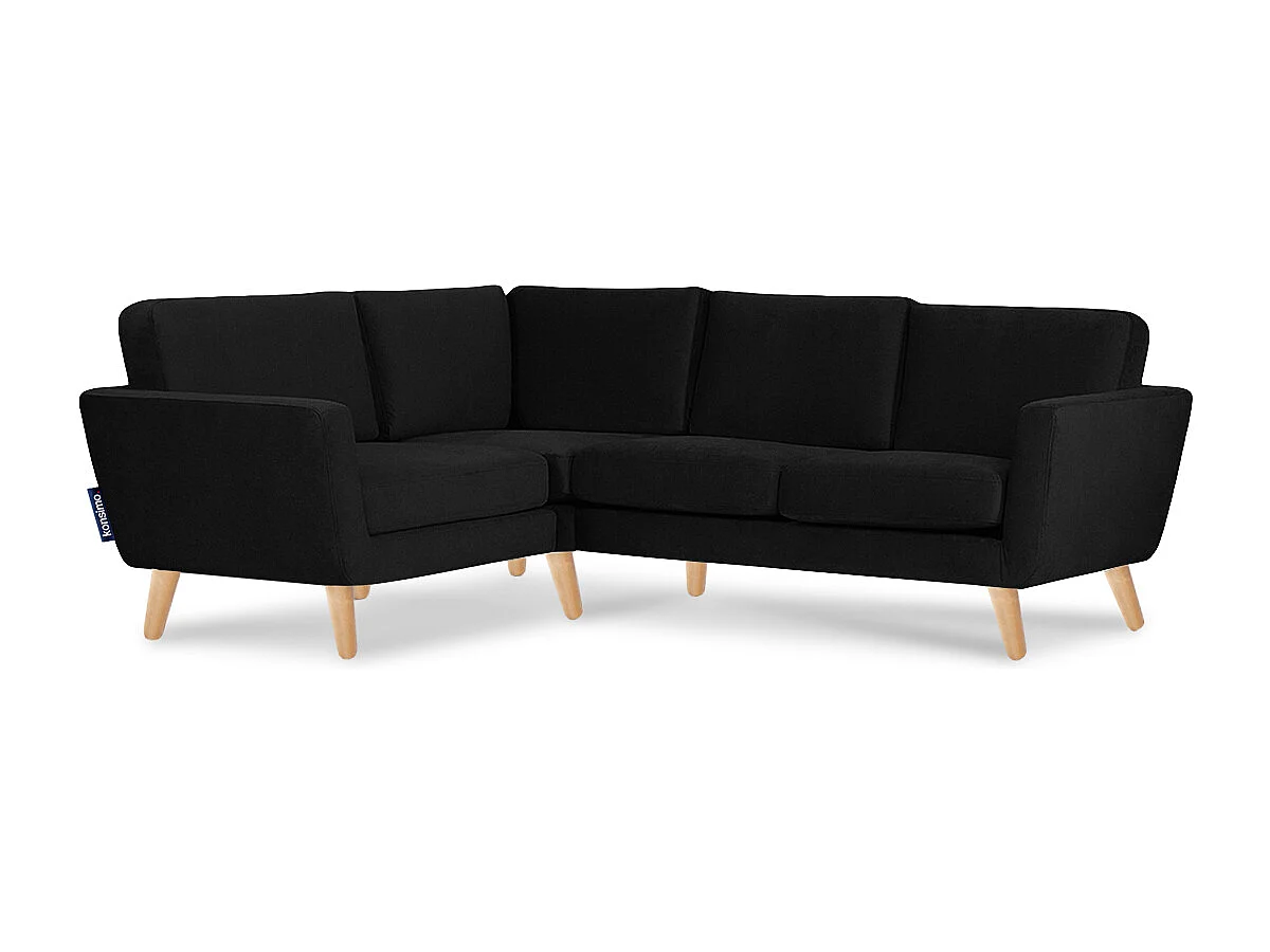 Ecksofa 3/4 Sitzer links - Schwarz - TAGIO