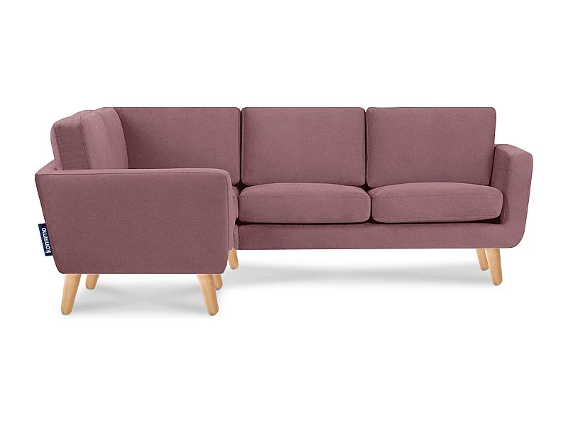 Ecksofa 3/4 Sitzer - rosa - TAGIO