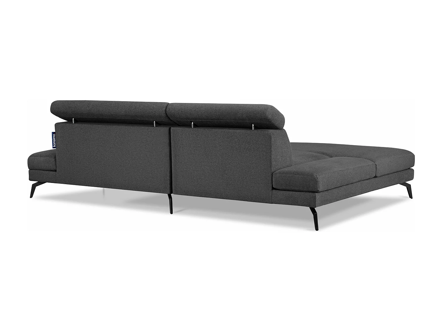 Ecksofa Modern - 4 Sitzer - bewegliche Kopfstütze - dunkelgrau - RENAR