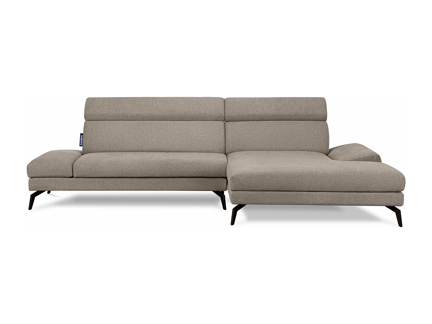 Ecksofa Modern - 4 Sitzer - bewegliche Kopfstütze - graubeige - RENAR