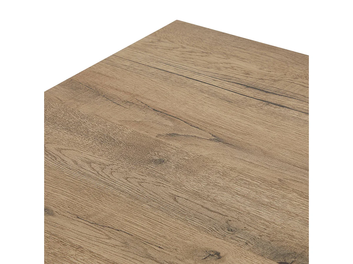 CARSON - Table Basse 1 Tiroir Effet Bois Naturel et Noir