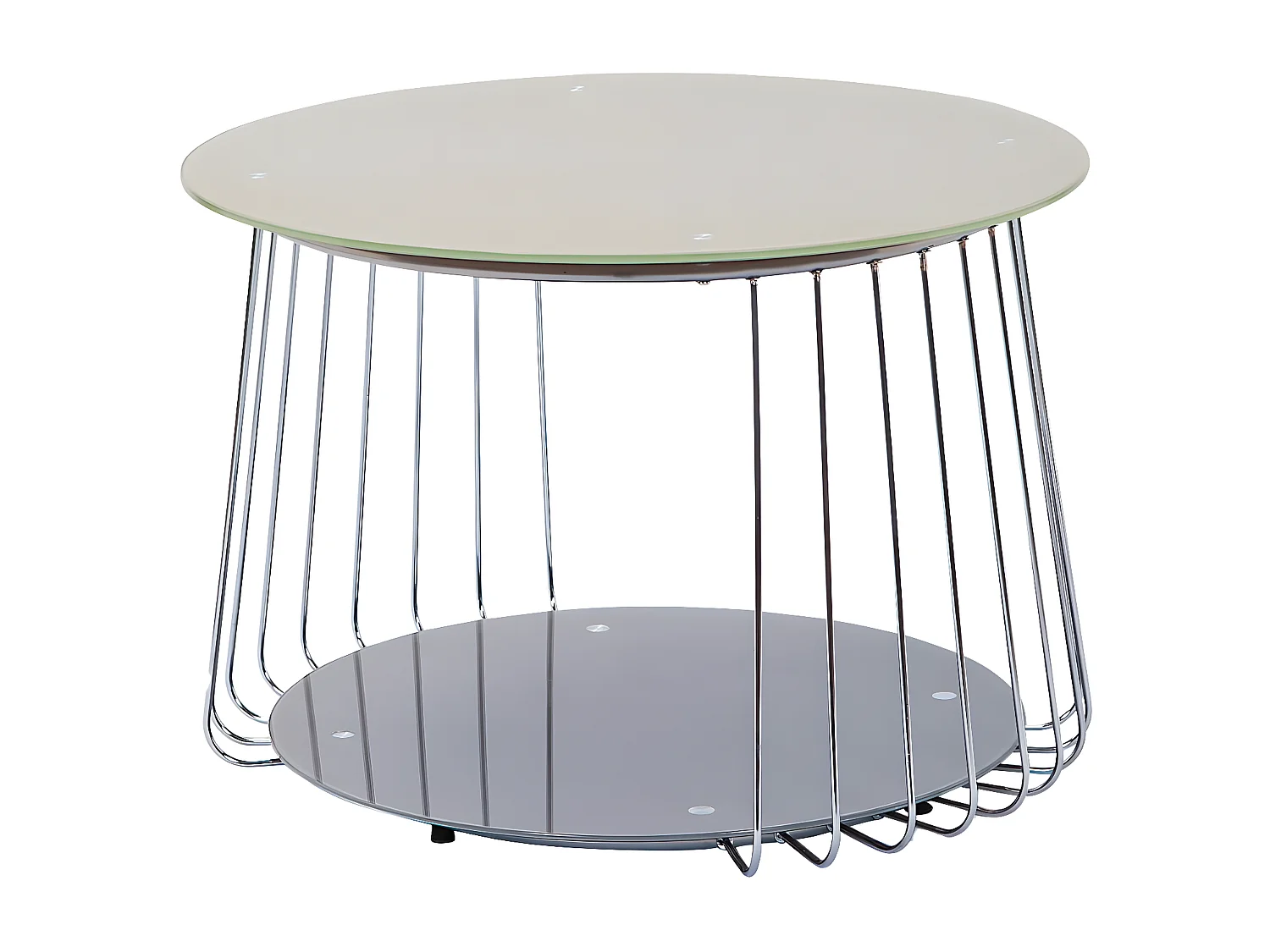SALMA 70 - Table Basse Ronde Métallique Coloris Cappuccino
