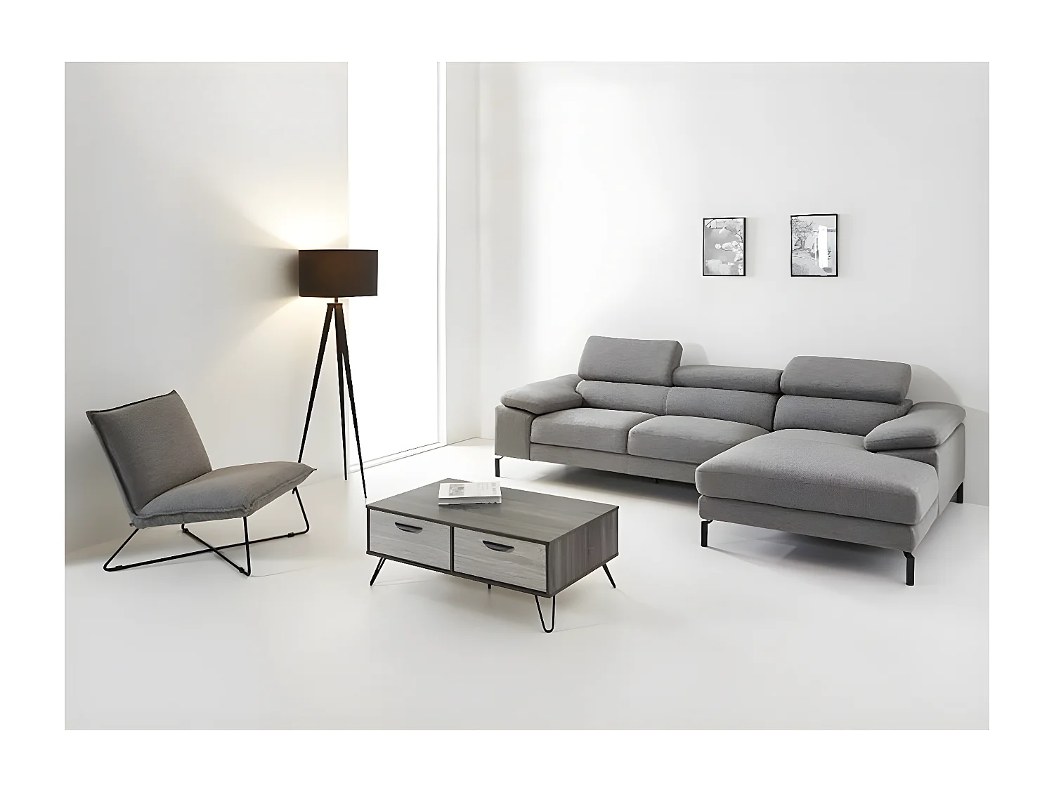 ASCA - Table Basse 2 Tiroirs