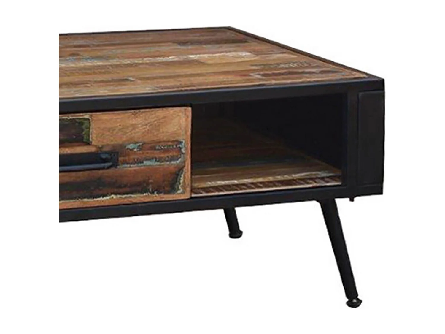 NESSA - Table Basse 1 Tiroir Manguier Massif Recyclé