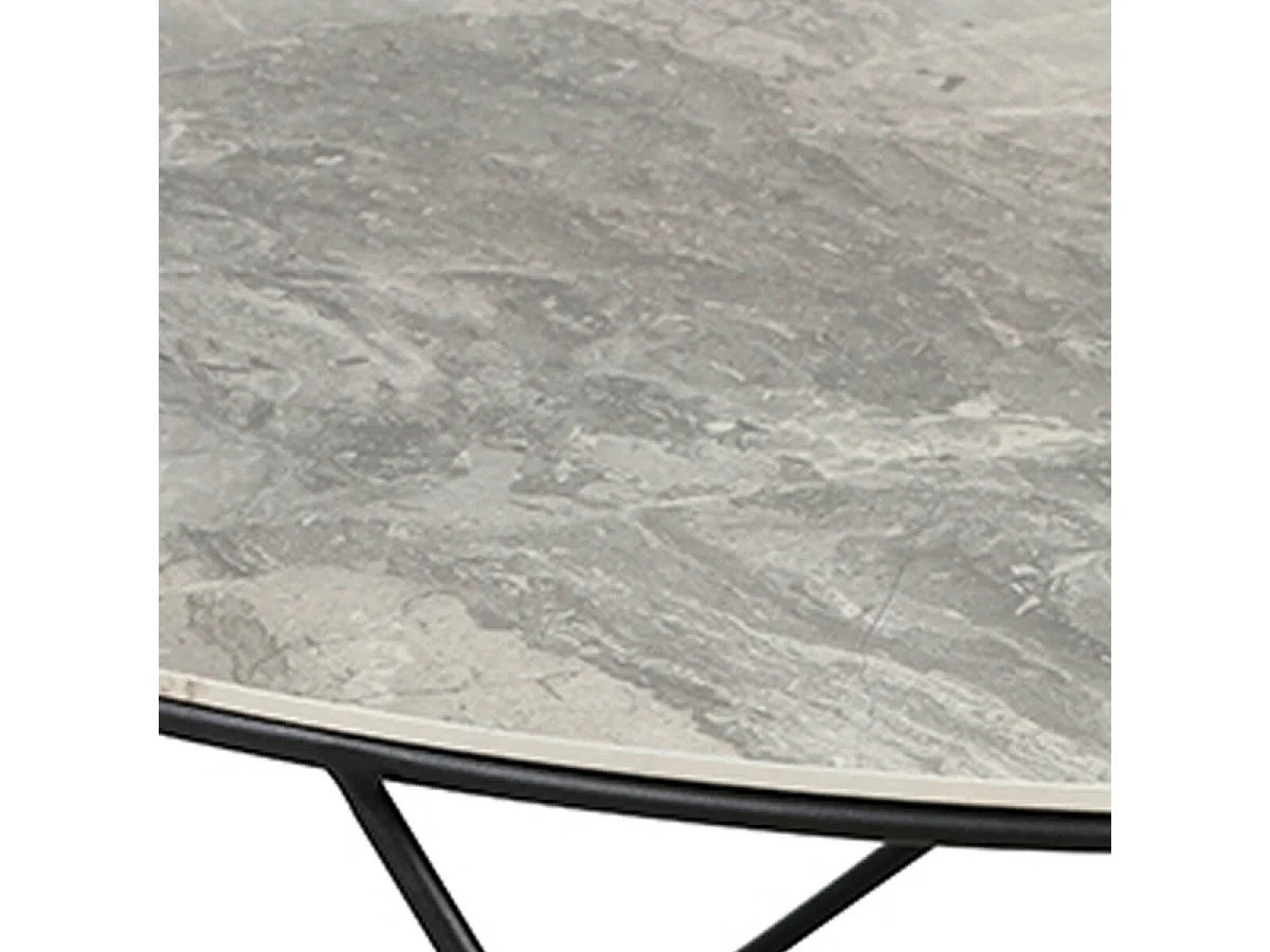 CATHLEEN - Table Basse Ronde Plateau Céramique