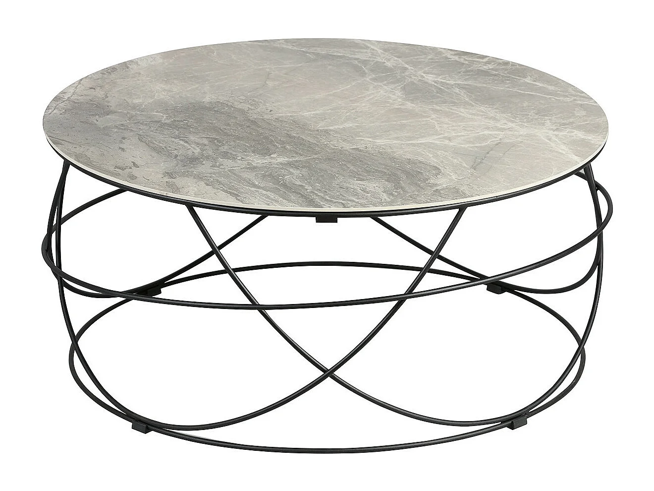 CATHLEEN - Table Basse Ronde Plateau Céramique