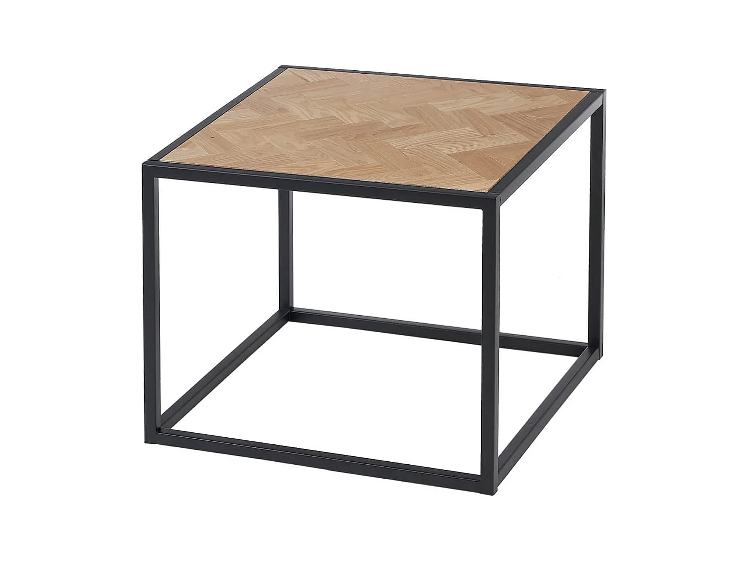 JOSS - Table Basse Carrée L.55cm Frêne et Métal