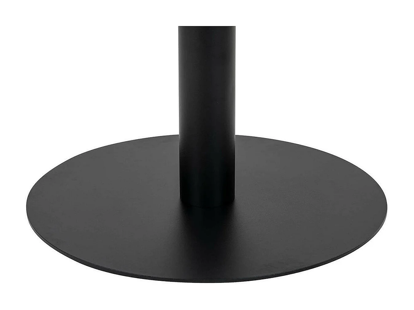 TYROL - Table Basse Ronde Ø70cm Aspect Marbré et Pied Acier Noir