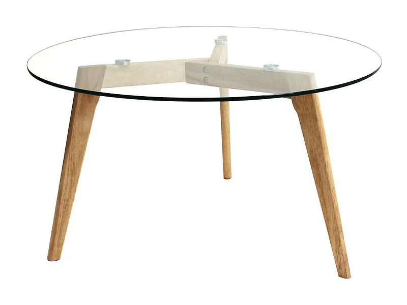 VERANE - Table Basse Ronde Plateau Verre