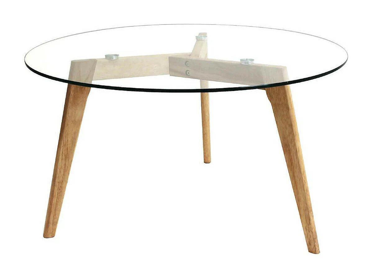 VERANE - Table Basse Ronde Plateau Verre