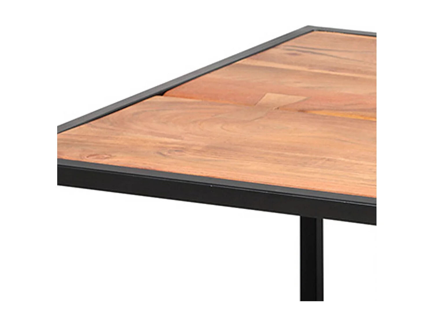 GHITA - Lot de 2 Tables Basses Gigognes Métal et Bois