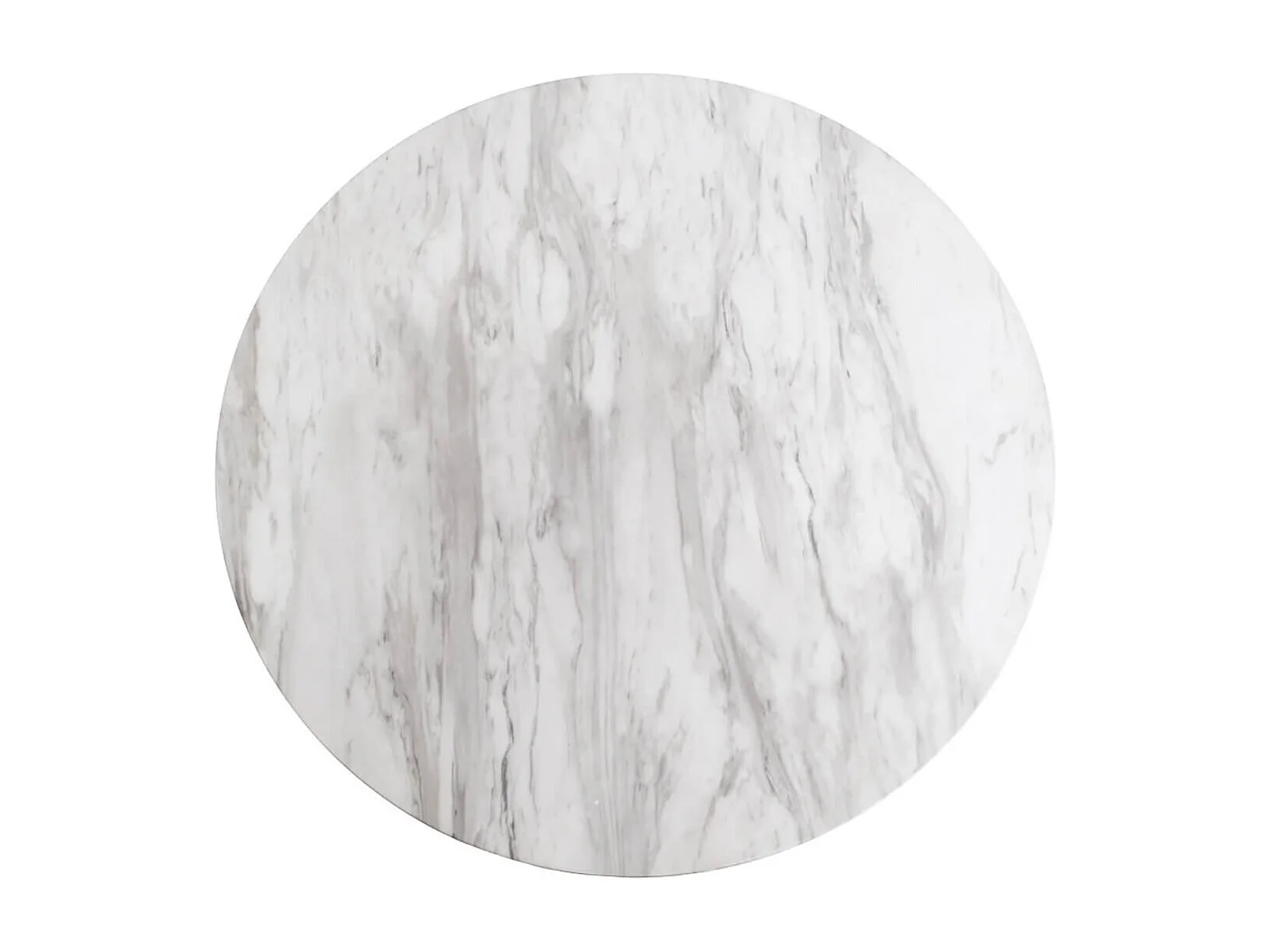 TYROL - Table Basse Ronde Ø70cm Aspect Marbré et Pied Acier Doré