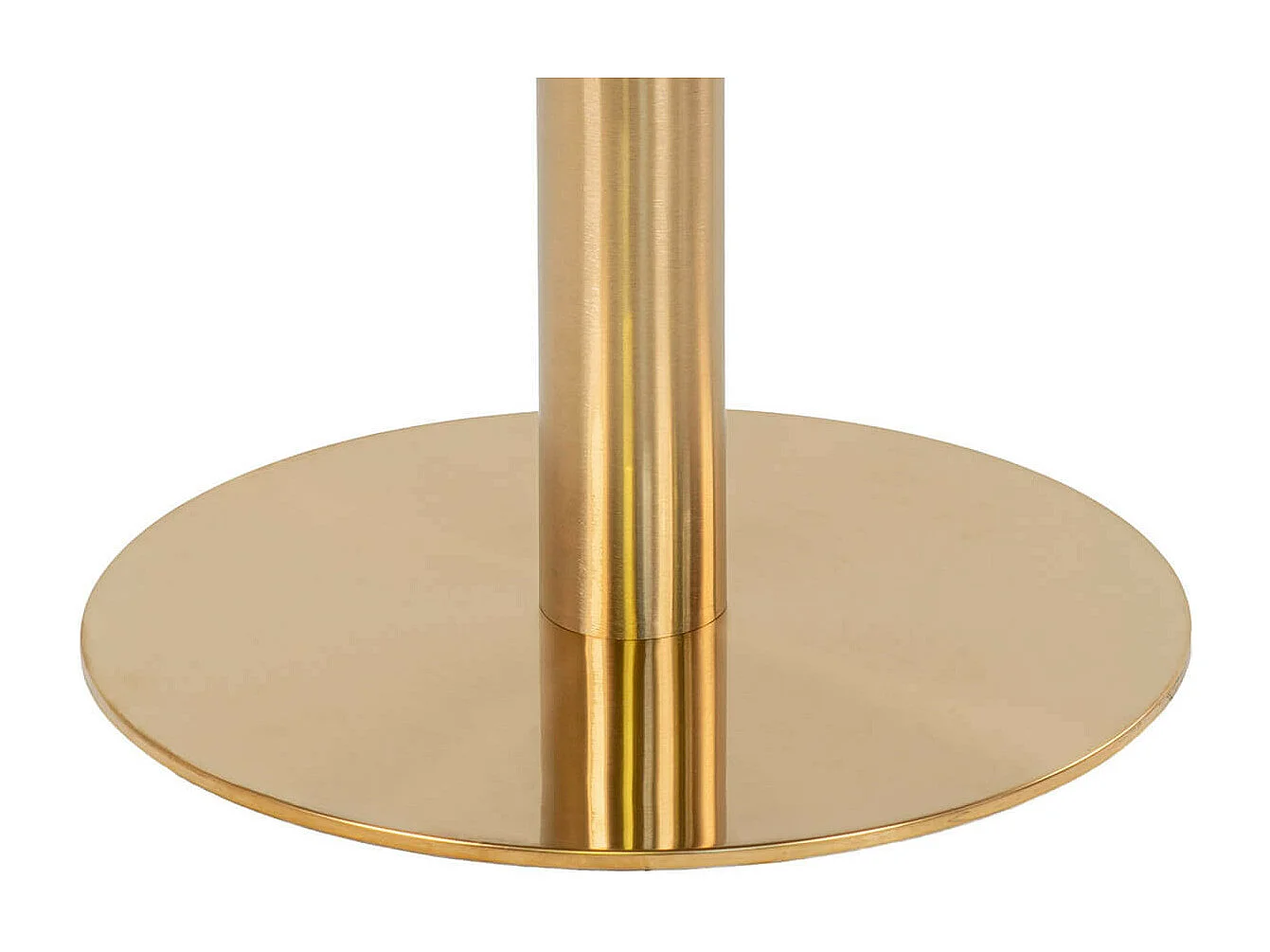 TYROL - Table Basse Ronde Ø70cm Aspect Marbré et Pied Acier Doré