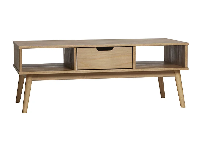 MARAS - Table Basse Rectangulaire Bois Massif Naturel