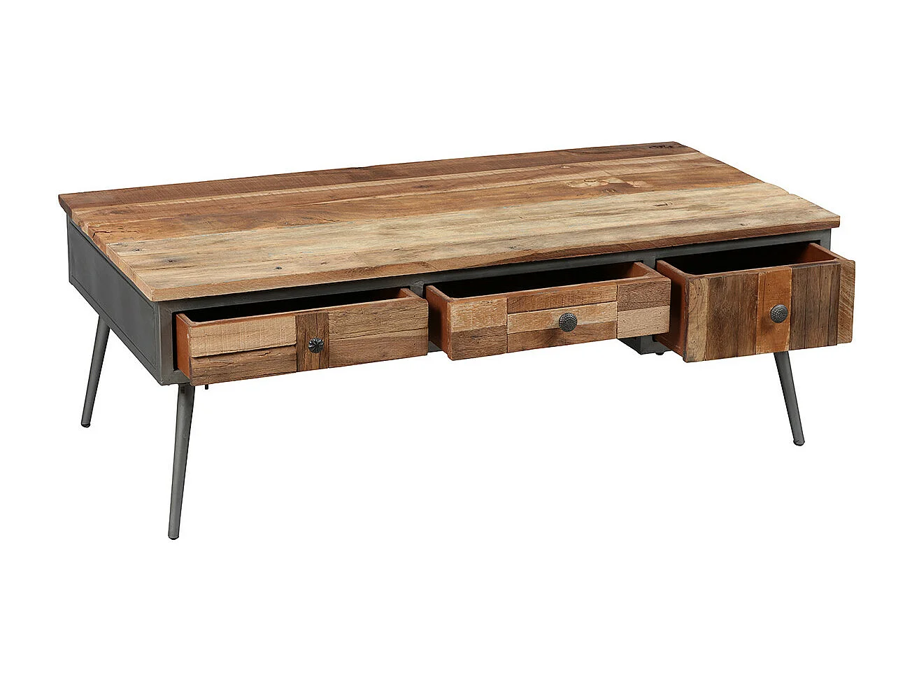 LEONARD - Table Basse Rectangulaire avec Tiroirs