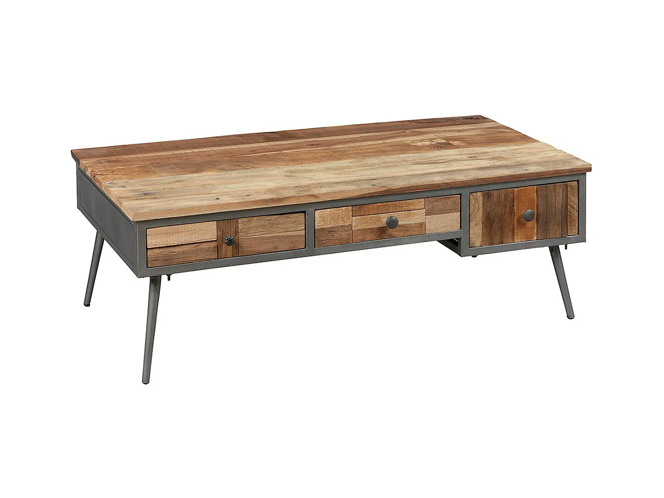 LEONARD - Table Basse Rectangulaire avec Tiroirs