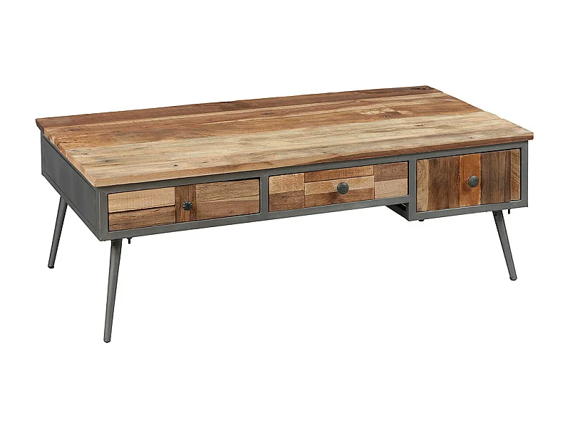 LEONARD - Table Basse Rectangulaire avec Tiroirs