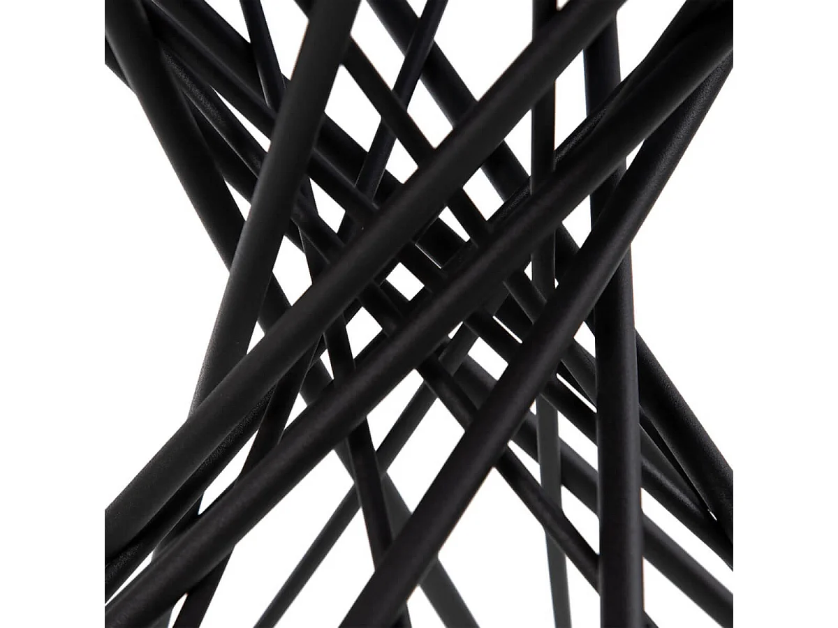 FIGET - Table Basse Ronde Plateau Verre et Pieds Acier