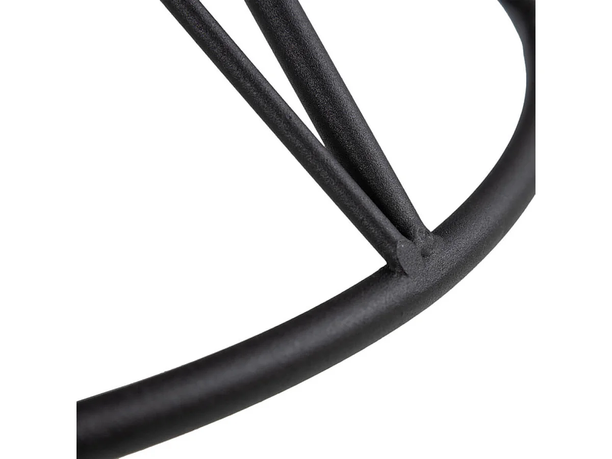 FIGET - Table Basse Ronde Plateau Verre et Pieds Acier