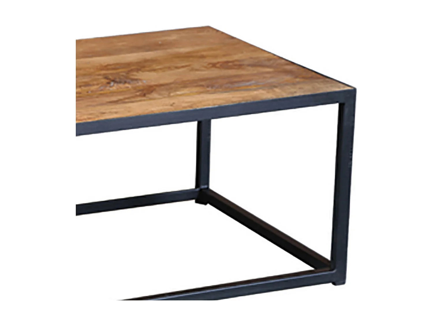 BOSQUE - Table Basse Rectangulaire Plateau Bois et Pied Acier