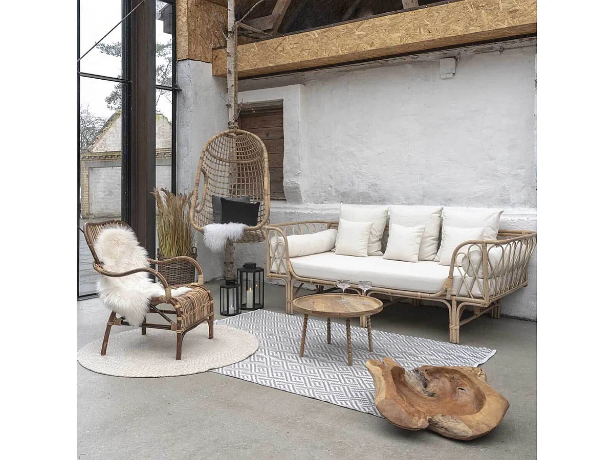 SIMBAL - Table Basse Ronde Ø60cm Manguier Massif