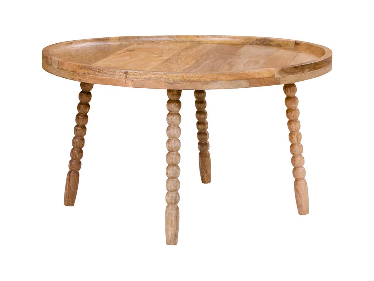 SIMBAL - Table Basse Ronde Ø60cm Manguier Massif