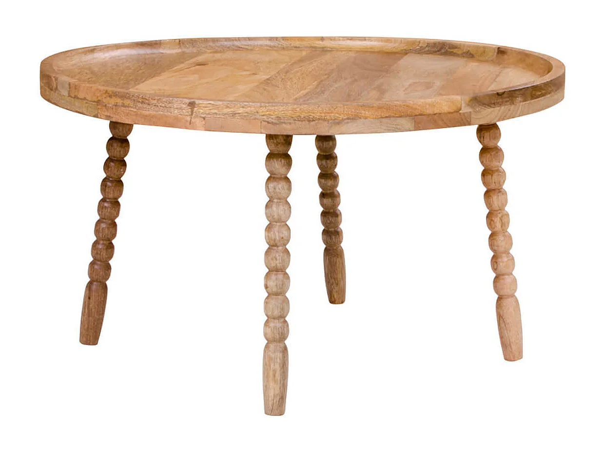 SIMBAL - Table Basse Ronde Ø60cm Manguier Massif