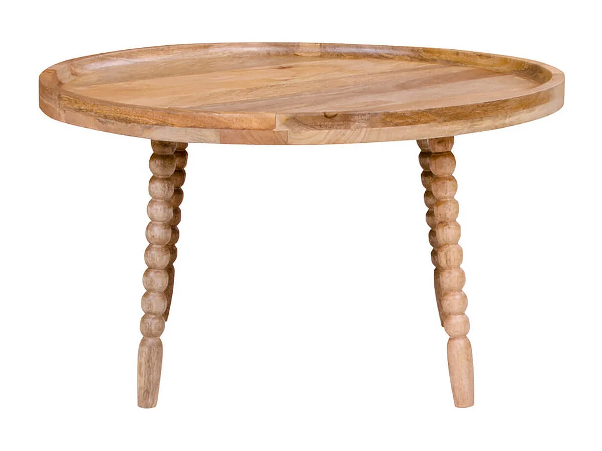 SIMBAL - Table Basse Ronde Ø60cm Manguier Massif