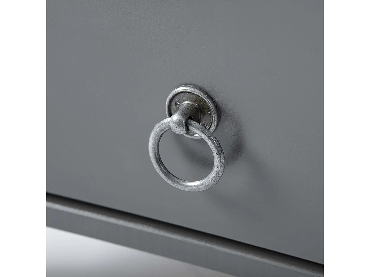 MELINA - Table Basse Carrée Bois Massif Laqué  Gris