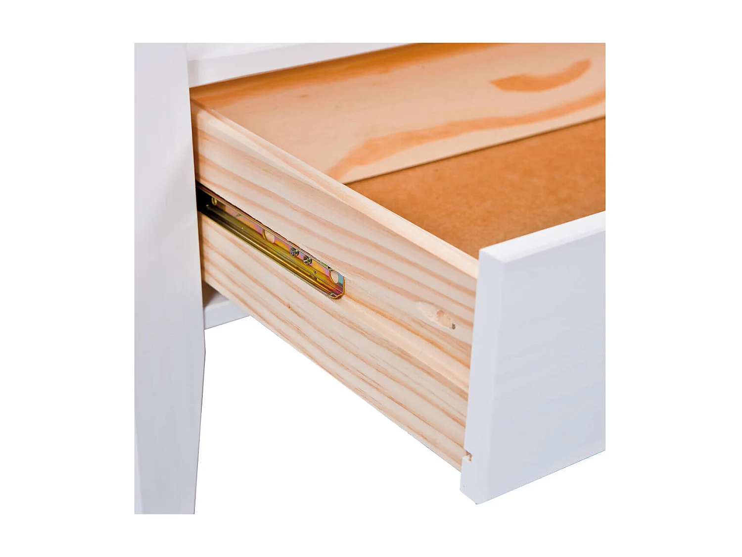 NATUR - Table Basse Carrée Bois Massif Vernis Blanc et Verre