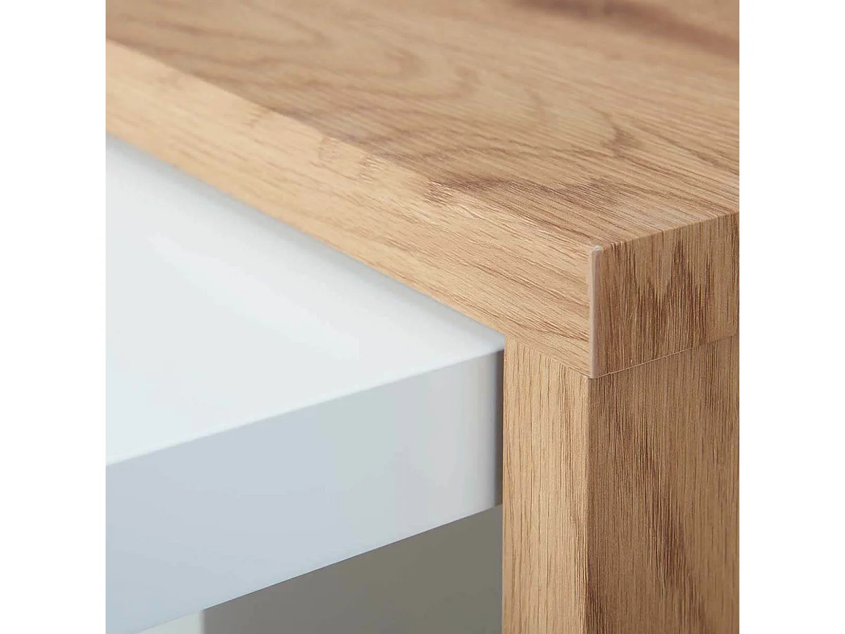 JODOK - Table Basse Blanche et Bois