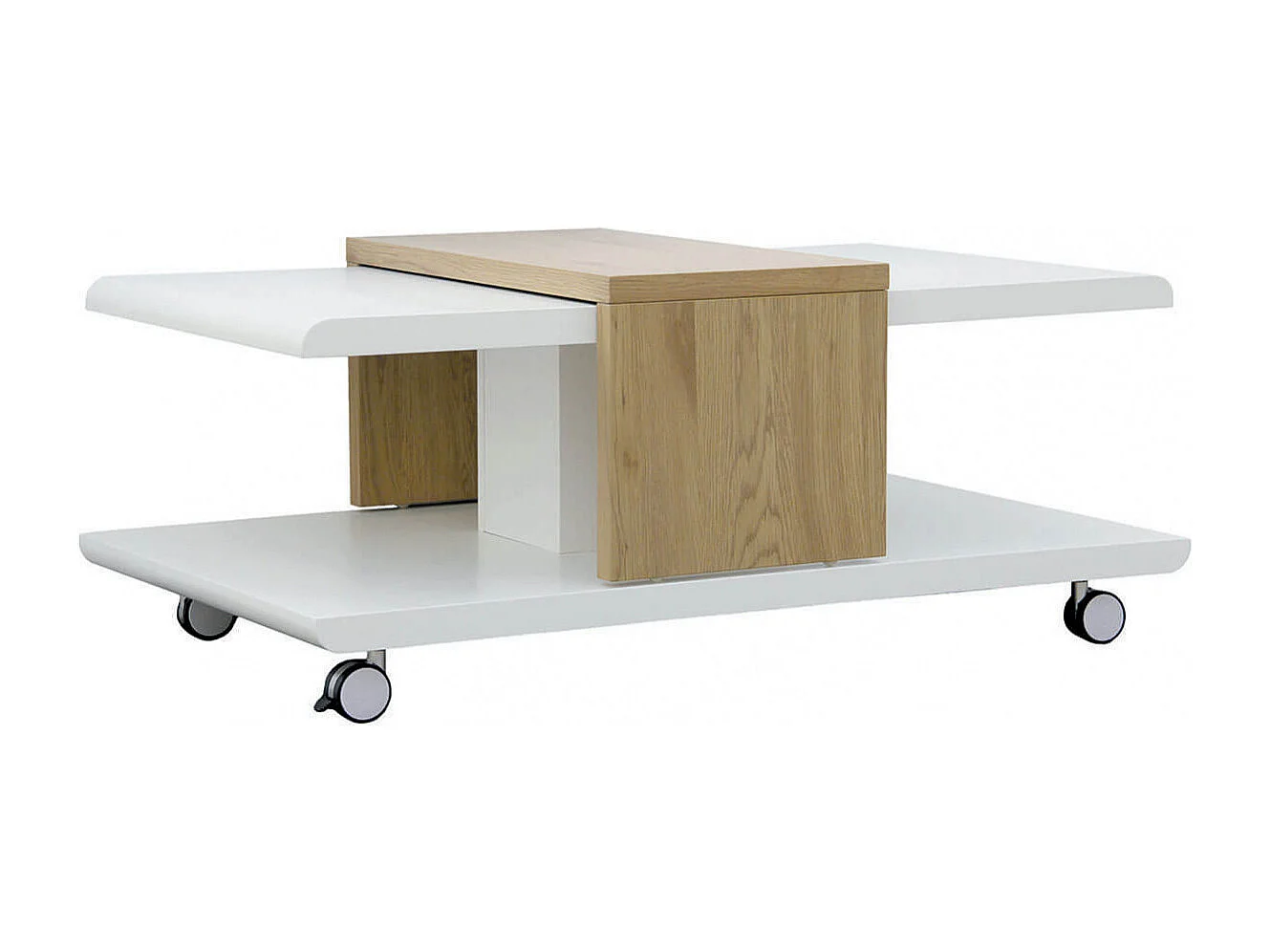 JODOK - Table Basse Blanche et Bois