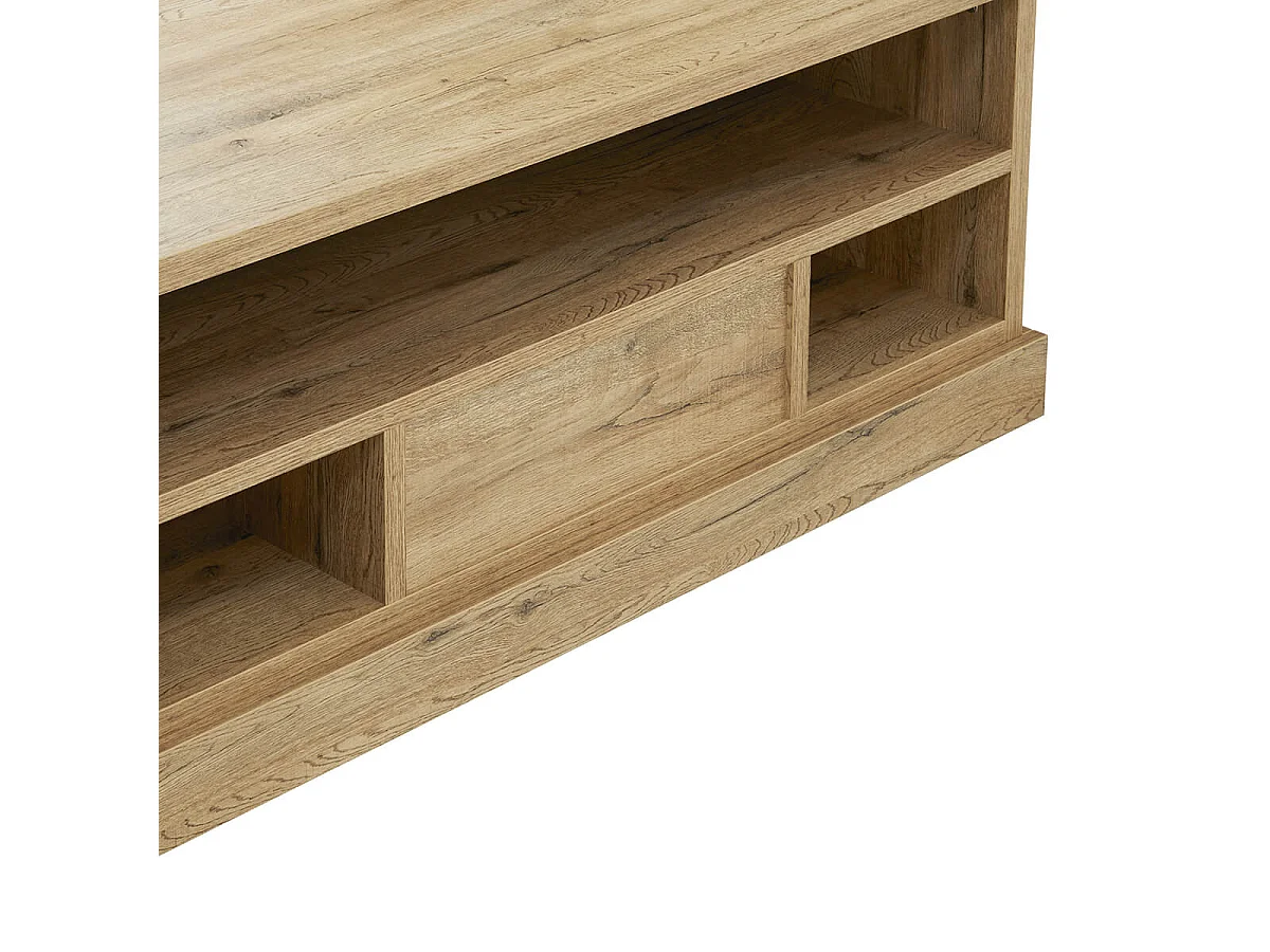 CEDRA - Table Basse Industrielle 1 Tiroir 3 Niches