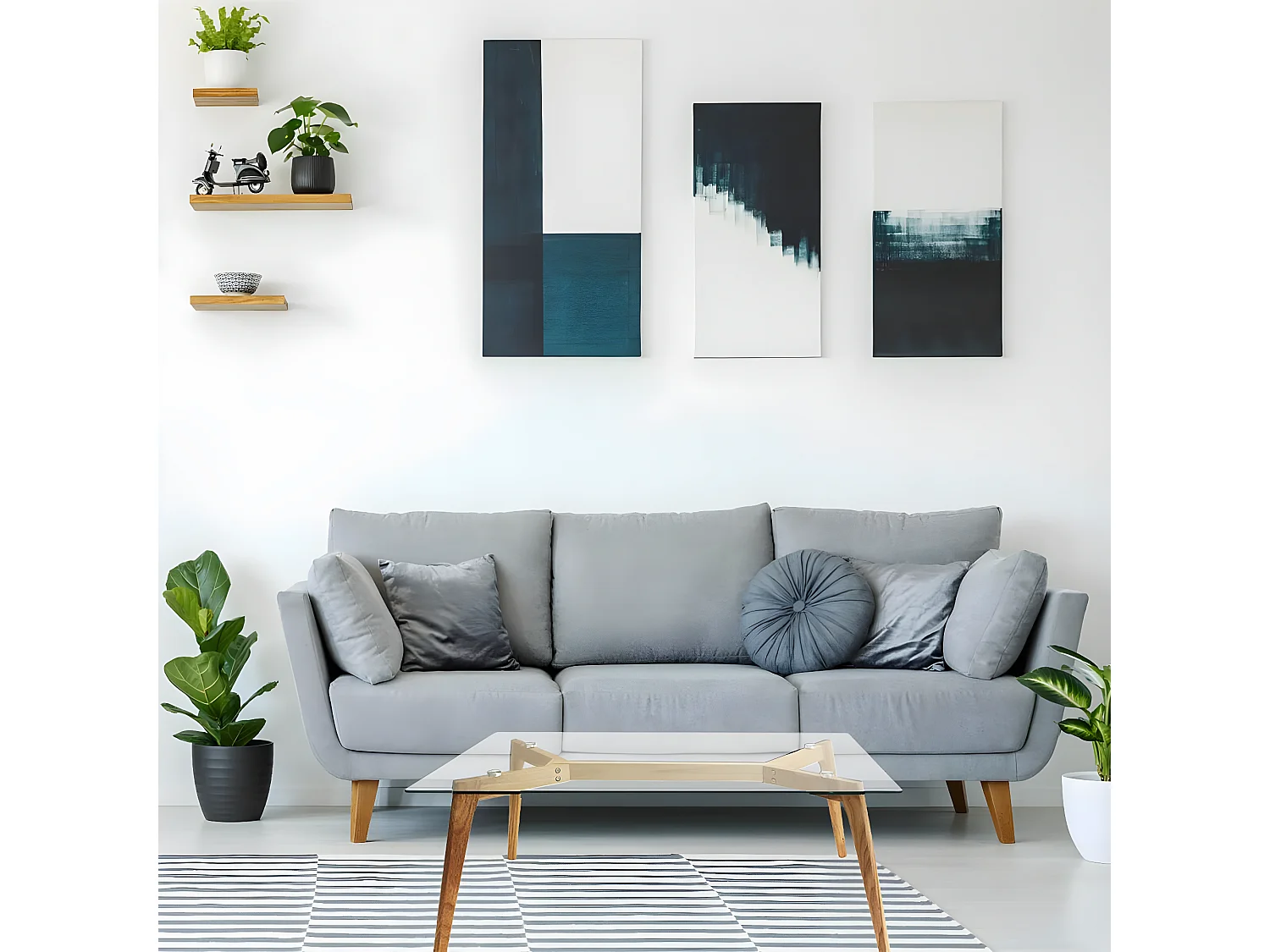 VERANE - Table Basse Rectangulaire Plateau Verre