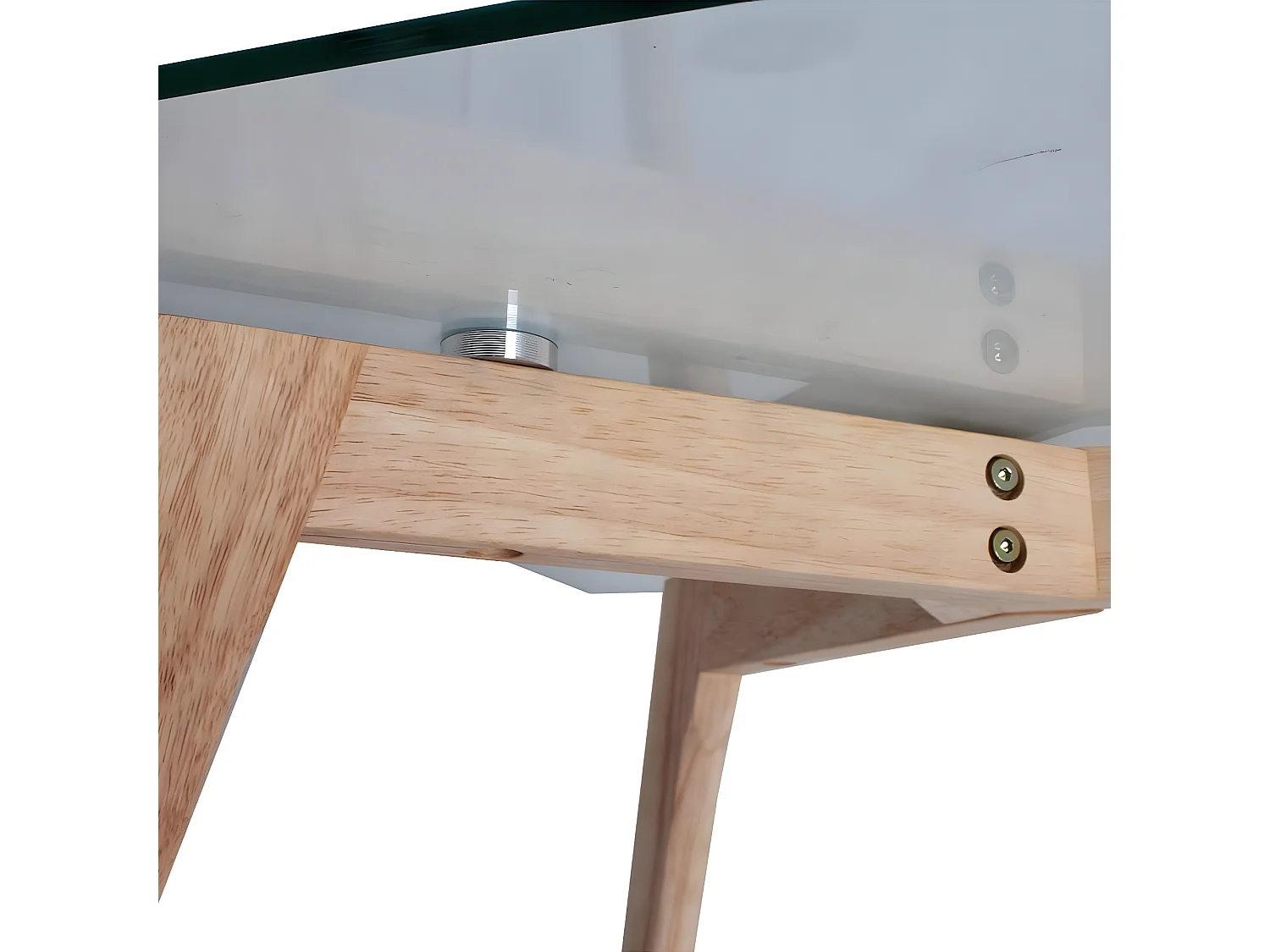 VERANE - Table Basse Rectangulaire Plateau Verre