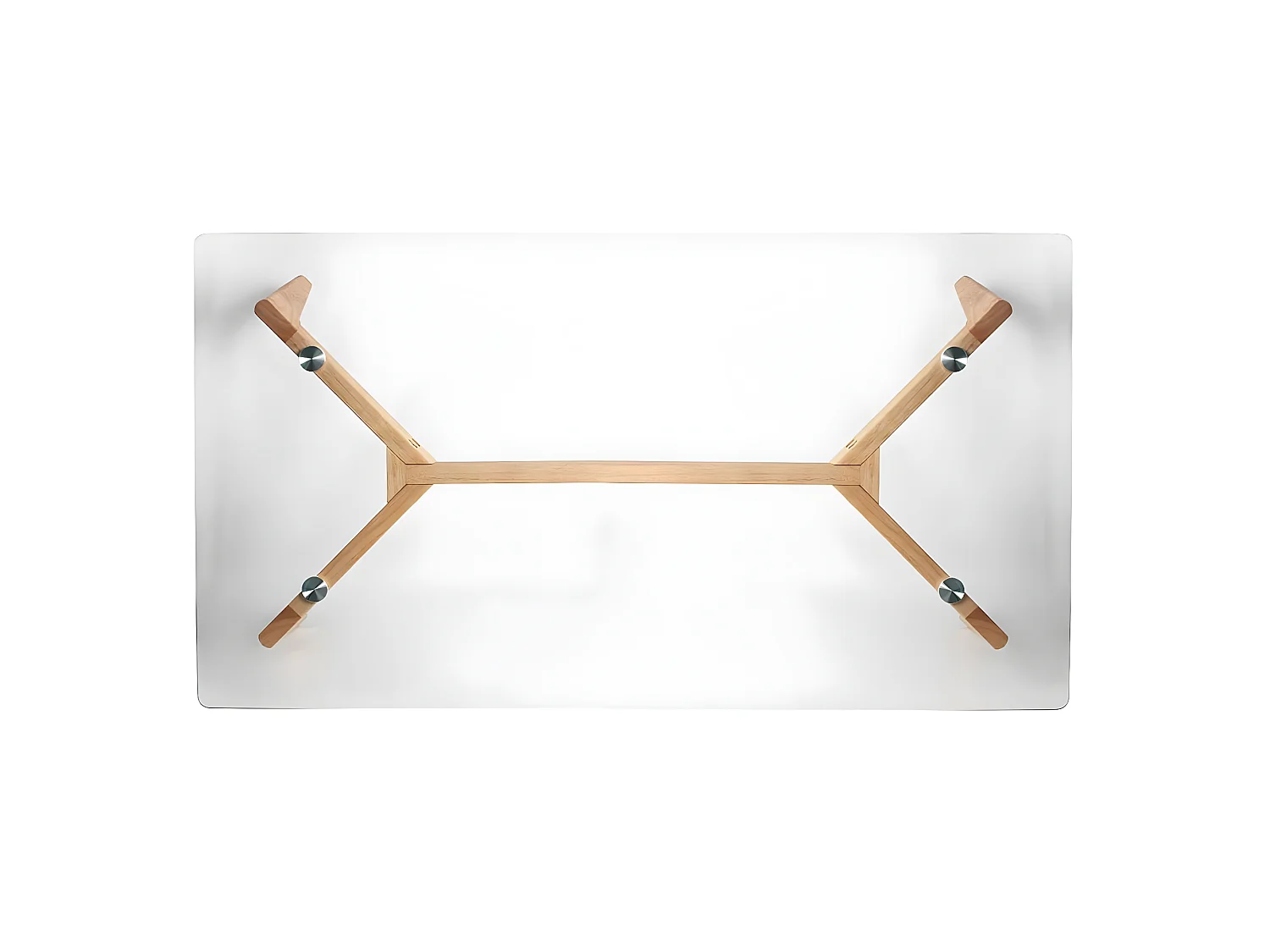 VERANE - Table Basse Rectangulaire Plateau Verre